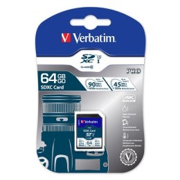 Verbatim karta pamięci SDXC Pro, 64GB, SDXC, 47022, UHS-I U3