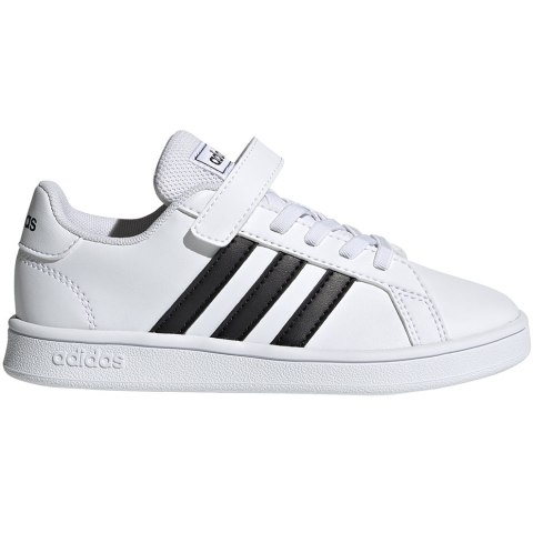 Buty dla dzieci adidas Grand Court C biało-czarne EF0109