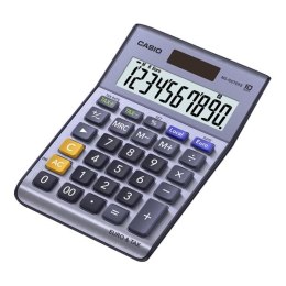 Casio Kalkulator MS 100 TER II, srebrna, stołowy, funkcja konwersji walut, VAT