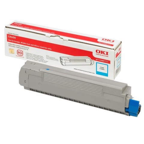 OKI oryginalny toner 43487711, cyan, 6000s, OKI C8600