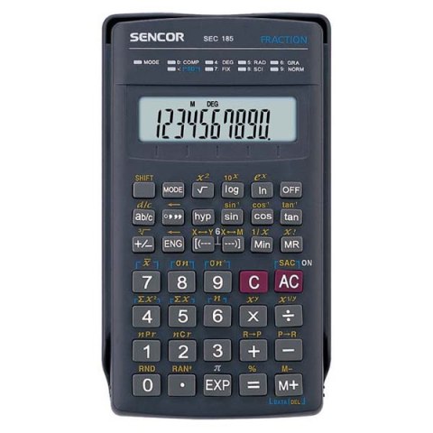 Sencor Kalkulator SEC 185, czarna, szkolny, 10 cyfr