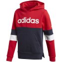 Bluza dla dzieci adidas Linear CB Hooded Fleece czerwono-granatowa GD6331