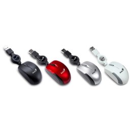 Genius Mysz Micro Traveler V2, 1200DPI, optyczna, 3kl., 1 scroll, przewodowa USB, czerwona, Micro