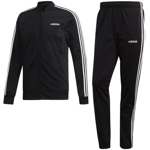 Dres męski adidas Back to Basic 3 Stripes Tracksuit czarno-biały DV2448