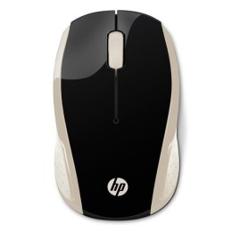 HP mysz 200 Wireless Gold, 1000DPI, 2.4 [GHz], optyczna, 3kl., 1 scroll, bezprzewodowa, złota, 2 szt AAA, MacOS X 10.x,Google Ch