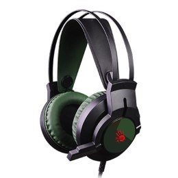 A4tech Bloody J437, słuchawki z mikrofonem, regulacja głośności, zielona, 7.1 surround (virtual), słuchawki, podświetlane typ US