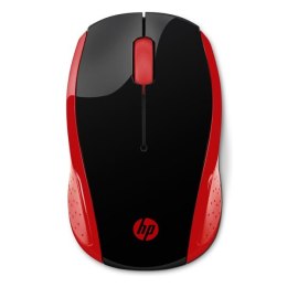 HP mysz 200 Wireless Red, 1000DPI, 2.4 [GHz], optyczna, 3kl., 1 scroll, bezprzewodowa, czerwona, 2 szt AAA, MacOS X 10.x,Google 