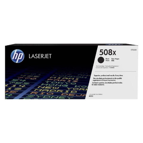 HP oryginalny toner CF360X  black  12500s  HP 508X  high capacity  HP Color LaserJet Enterprise M552dn M553dn 553n 553x