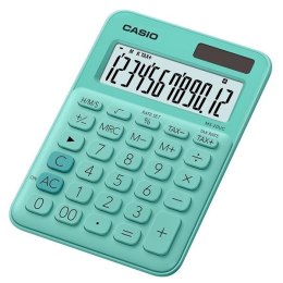 Casio Kalkulator MS 20 UC GN, turkusowa, 12 miejsc, podwójne zasilanie