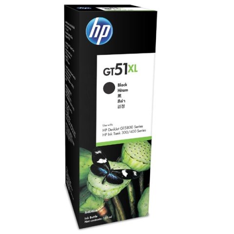 HP oryginalny ink bottle X4E40AE, HP GT51XL, black, 6000s, 135ml, HP DeskJet GT 5820serie, Cronos