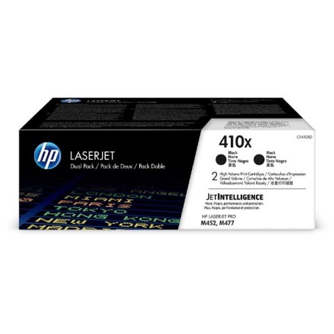 HP oryginalny toner CF410XD  black  13000 (2x6500)s  HP 410X  high capacity  HP LJ Pro M452  MFP M377  MFP M477  dual pack  680g