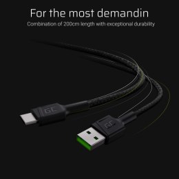 Kabel Green Cell GC PowerStream USB-A - USB-C 200cm, szybkie ładowanie Ultra Charge, QC 3.0
