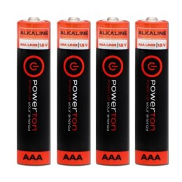 Bateria alkaliczna, AAA, 1.5V, Powerton, blistr, 4-pack,