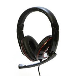 Logo Słuchawki HL-01, słuchawki z mikrofonem, regulacja głośności, czarna, USB