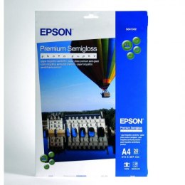 Epson Premium Semigloss Photo, foto papier, półpołysk, biały, Stylus Photo 880, 2100, A4, 251 g/m2, 20 szt., C13S041332, atramen