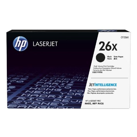 HP oryginalny toner CF226X  black  9000s  HP 26X  high capacity  HP LaserJet Pro M402  Pro MFP M426  930g