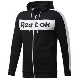 Bluza męska Reebok Te Linear Logo Fz Hoody czarna FU3131