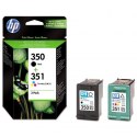 HP oryginalny ink / tusz SD412EE, HP 350 + HP 351, black/color, 200/170s, 2szt, HP 2-Pack, CB335EE + CB337EE