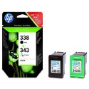 HP oryginalny ink / tusz SD449EE, HP 338 + HP 343, black/color, 480/330s, 2szt, HP 2-Pack, C8765EE + C8766EE