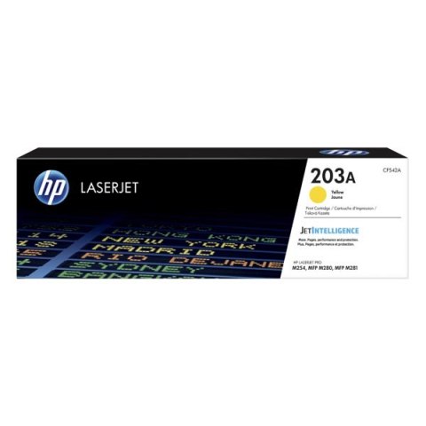 HP oryginalny toner CF542A, yellow, 1300s, HP 203A, HP Color LaserJet Pro M254dw, nw, M280nw