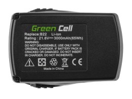 Bateria Green Cell (3Ah 21.6V) 2136396 426176 B18 B22 B 18 B 22 do Hilti AG 125-A22 SCM SCW SF SFC SFH SID SIW WSR 22-A