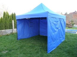 Ogrodowy namiot party DELUXE nożycowy + ściany boczne - 3 x 3 m niebieski