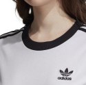 Koszulka damska adidas 3 Stripes Tee biało-czarna ED7483