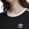 Koszulka damska adidas 3 Stripes Tee czarno-biała ED7482