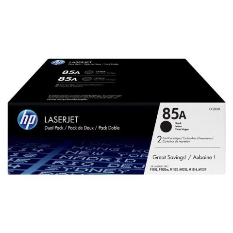 HP oryginalny toner CE285AD, black, HP 85A, HP LJ Pro M1132, M1136, M1212, M1217, P1102, P1106, dual pack