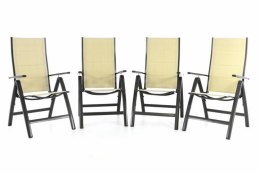 Zestaw czterech składanych krzeseł ogrodowych DELUXE - kremo