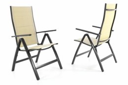 Zestaw dwóch składanych krzeseł ogrodowych DELUXE - kremowy