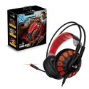 Genius GX GAMING HS-G680, Gaming Headset, słuchawki z mikrofonem, regulacja głośności, czarno/czerwony, 7.1 surround (virtual), 