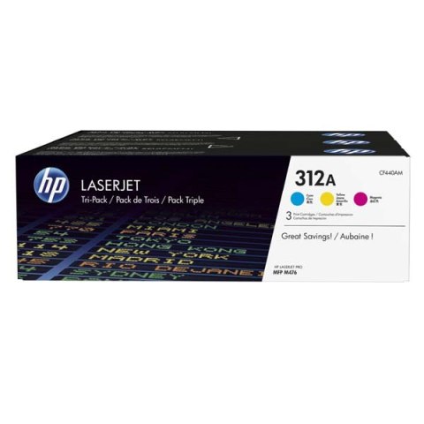 HP oryginalny toner CF440AM, CMY, 8100 (3x2700)s, HP 312A, 3 pack typ HP LaserJet Pro M476