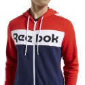 Bluza męska Reebok Te Linear Logo Fz Hoody granatowo-czerwono-biała FU3125