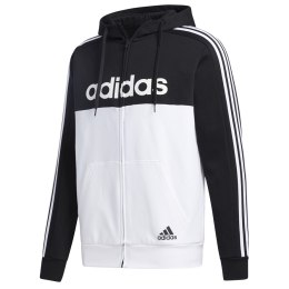 Bluza męska adidas Essentials Colour block Hooded Tracktop czarno-biała GD5503