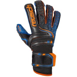 Rękawice bramkarskie Reusch Attrakt G3 Fusion Evolution czarno-pomarańczowo-niebieskie 5070939 7083