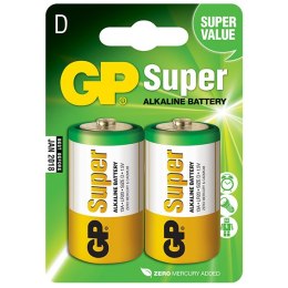 Bateria alkaliczna, LR20, 1.5V, GP, blistr, 2-pack, SUPER, ogniwo format D