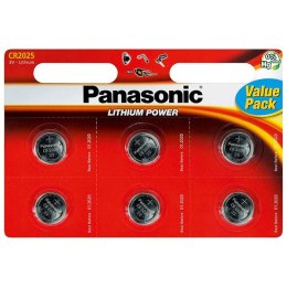 Bateria litowa, CR2025, 3V, Panasonic, blistr, 6-pack