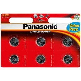 Bateria litowa, CR2032, 3V, Panasonic, blistr, 6-pack