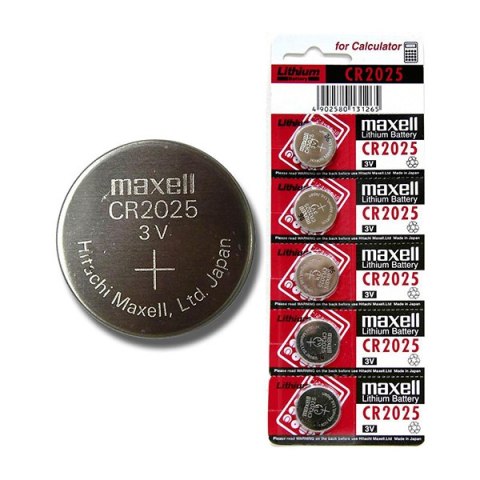 Bateria litowa, guzikowa, CR2025, 3V, Maxell, blistr, 5-pack