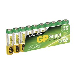 Baterie alkaliczna, AAA, 1.5V, GP, blistr, 10-pack, SUPER