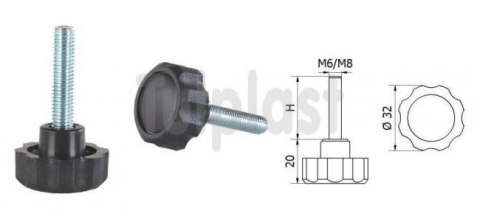 POKRĘTŁO Z TRZPIENIEM GWINTOWANYM POK 01 FI 32 M6*35 672