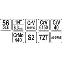 ZESTAW NARZĘDZIOWY 1/4'' 56 CZĘŚCI