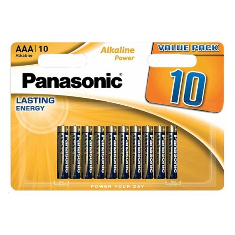 Bateria alkaliczna, AAA, 1.5V, Panasonic, blistr, 10-pack