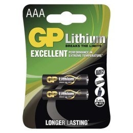 Baterie litowa, AAA, 1.5V, GP, blistr, 2-pack