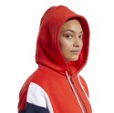 Bluza damska Reebok Training Essentials Linear Logo FL Fullzip czerwono-granatowo-biała FT0904
