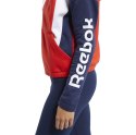 Bluza damska Reebok Training Essentials Linear Logo FL Fullzip czerwono-granatowo-biała FT0904