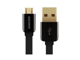 Kabel USB (2.0), USB A M- USB micro M, 0.4m, czarny, Avacom