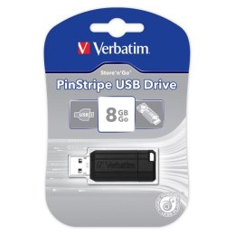Verbatim USB flash disk, 2.0, 8GB, Store,N,Go PinStripe, czarny, 49062, do archiwizacji danych