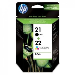 HP oryginalny ink / tusz SD367AE, HP 21 + HP 22, black/color, 190/165s, 2szt, HP 2-Pack, C9351AE + C9352AE